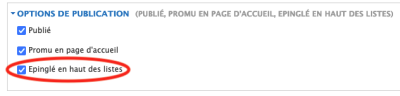 Epinglé en haut des listes